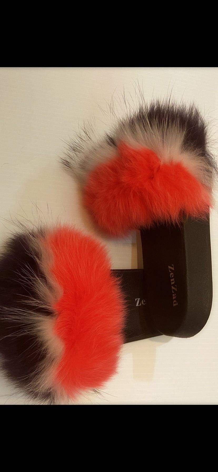 Misty foxy fur slippers /slides