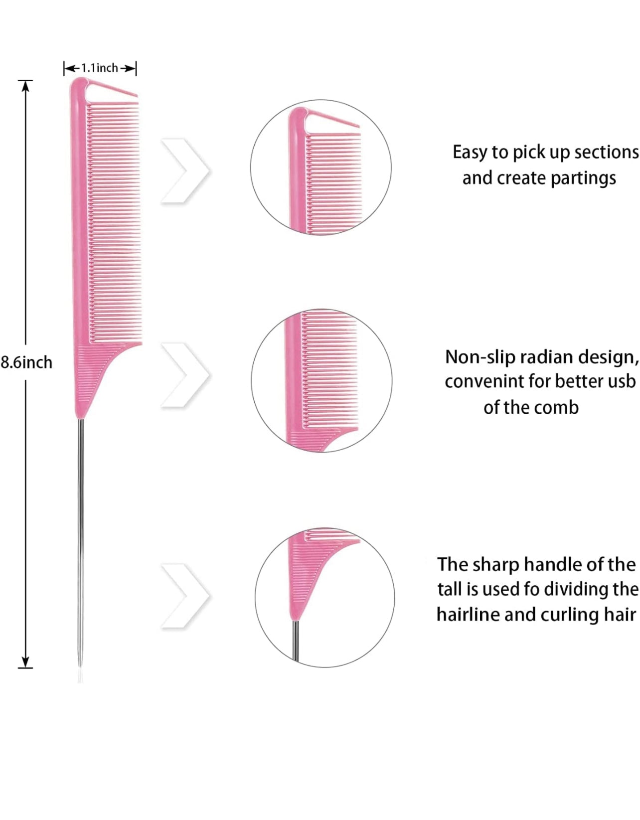 Rat tail comb