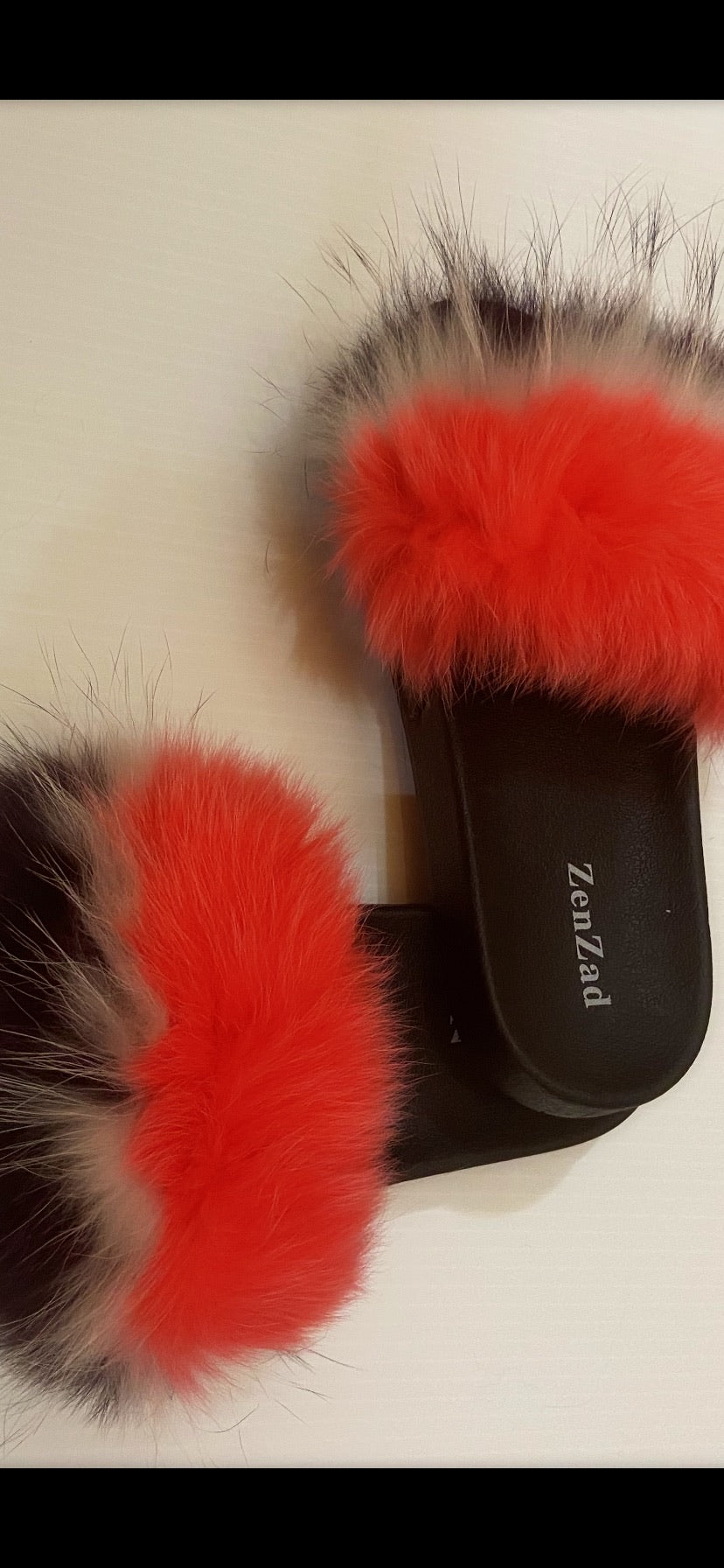 Misty foxy fur slippers /slides